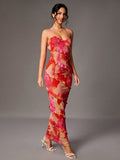 Tie Dye Ruffle Hem Detail Cami Dress