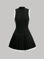 Pleated Sweater  Dress