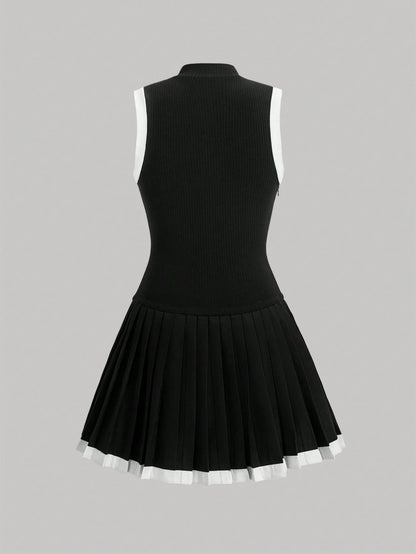 Pleated Sweater  Dress