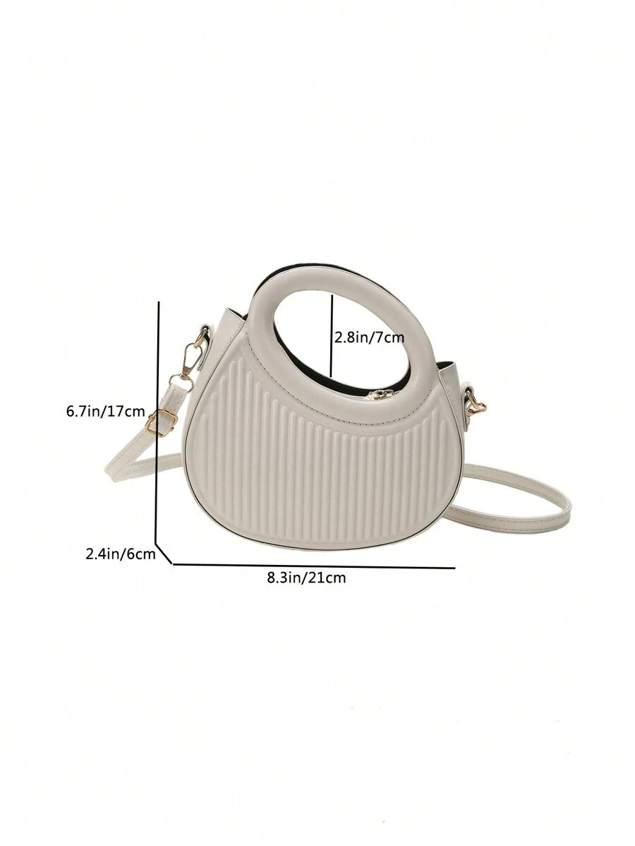 Striped Embossed Handbag