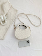 Striped Embossed Handbag