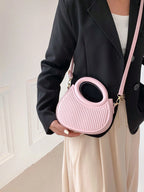 Striped Embossed Handbag