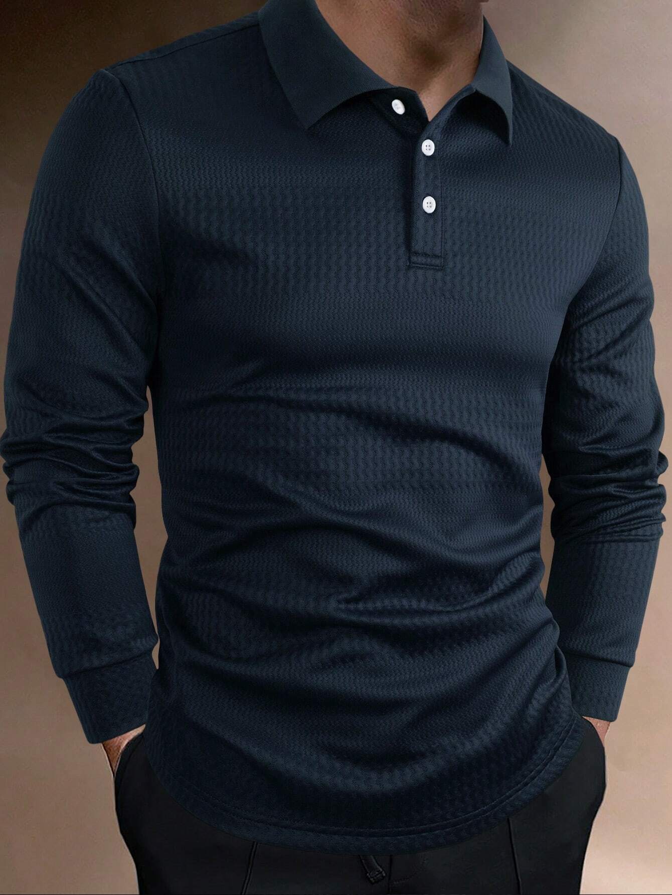 Solid Textured Polo  Shirts