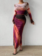 Tie-Dye Round Neck Dress