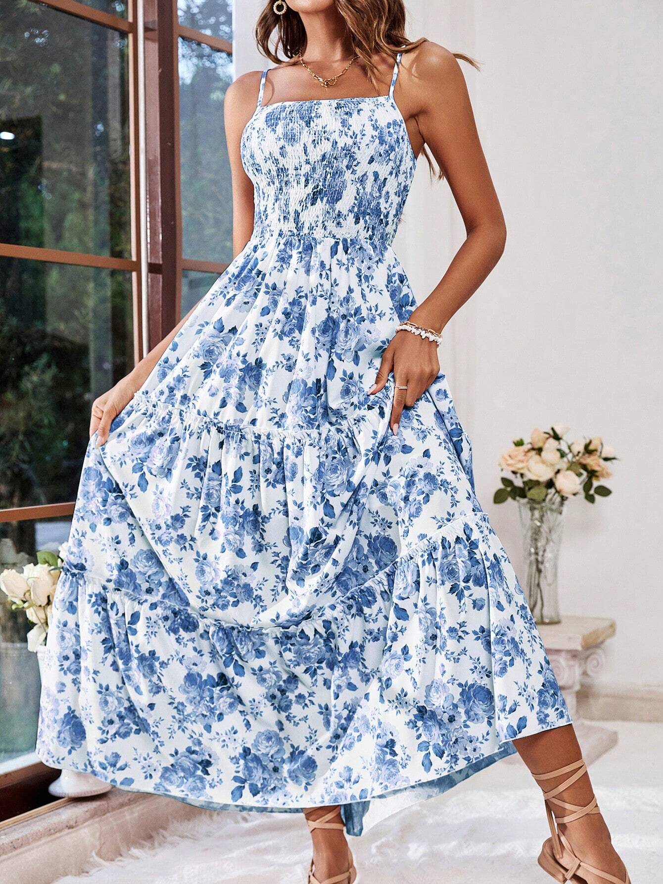 Floral Spaghetti Strap Dress