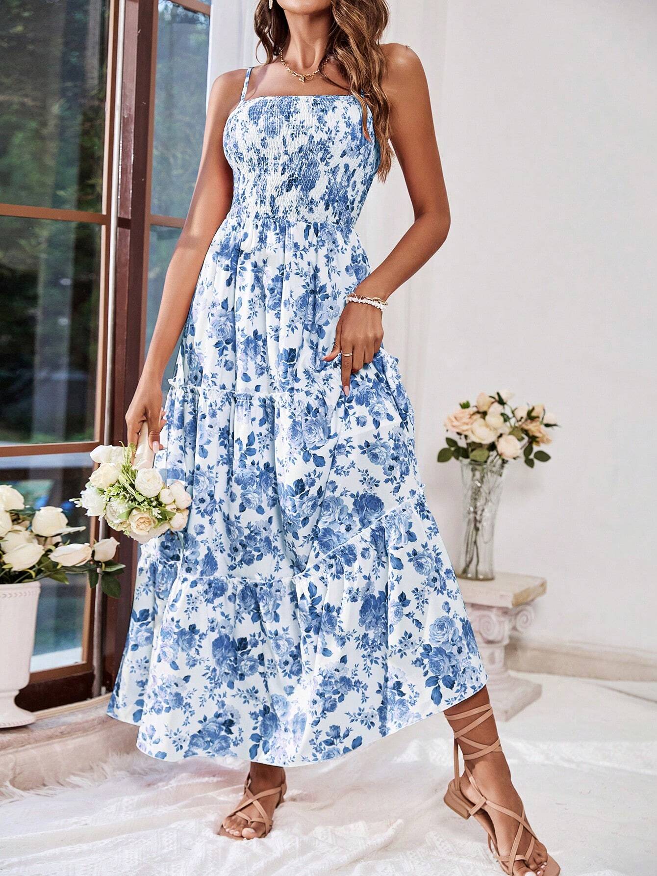 Floral Spaghetti Strap Dress