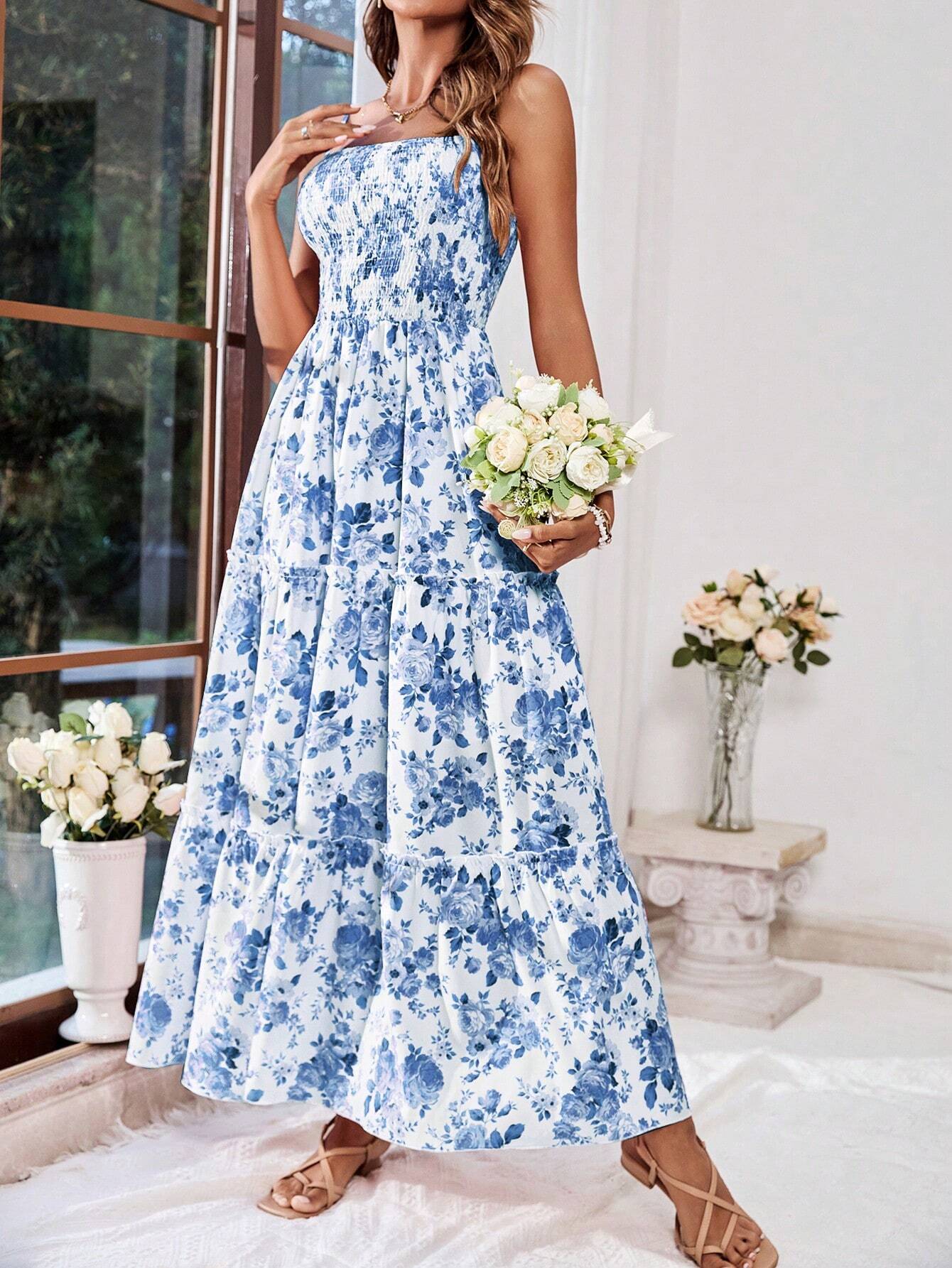 Floral Spaghetti Strap Dress