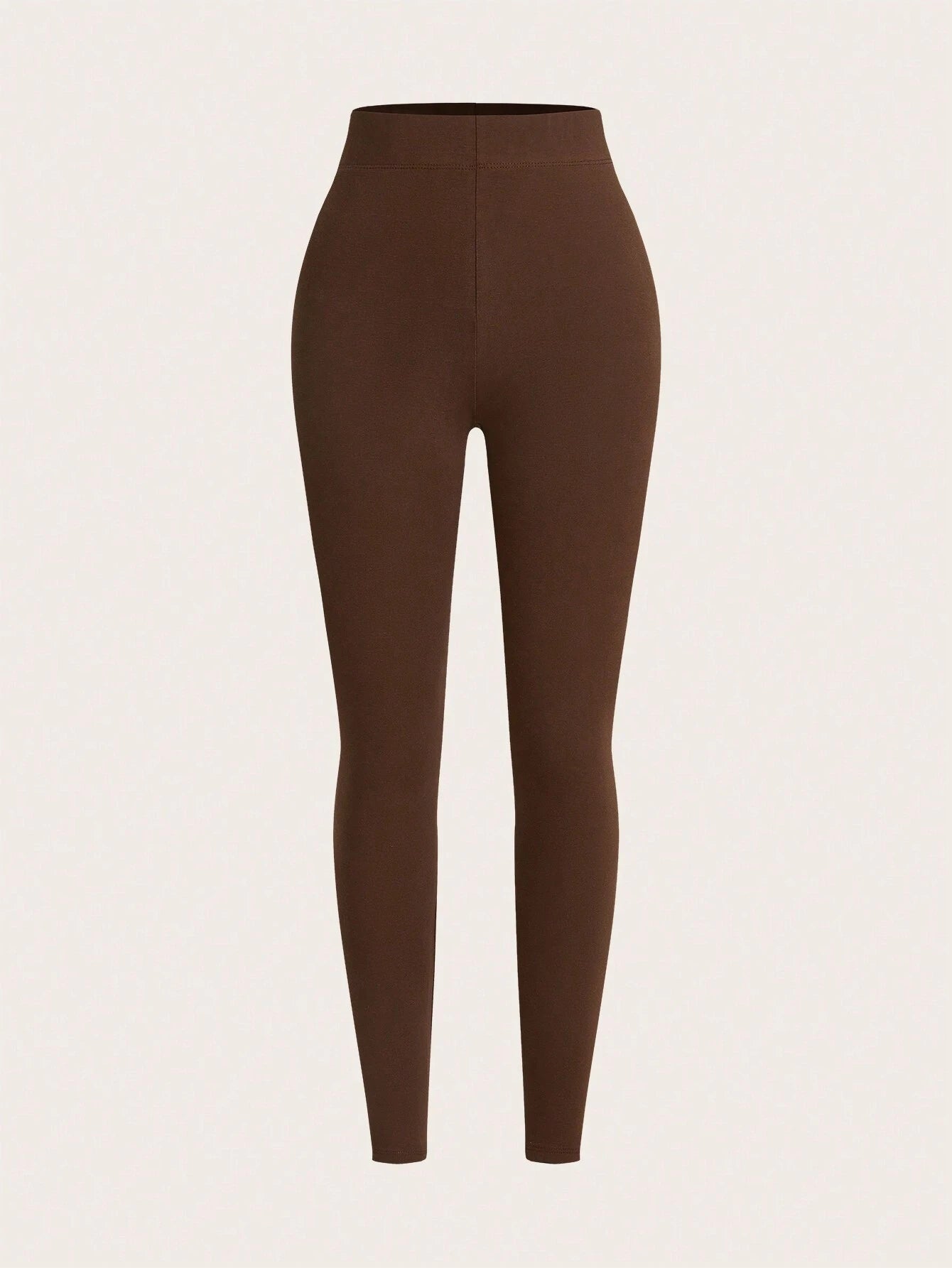 Choc Brown Heather Cropped Leggings