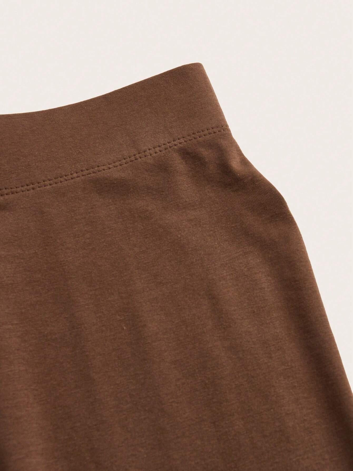 Choc Brown Heather Cropped Leggings