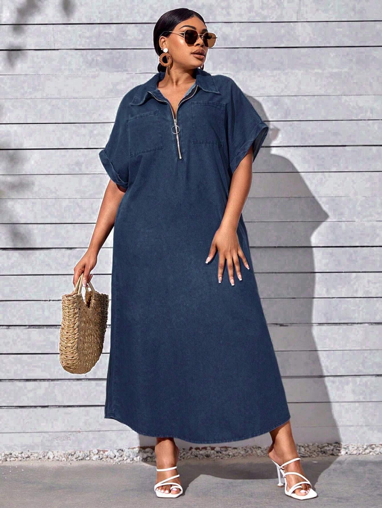 Plus Size Denim Dress