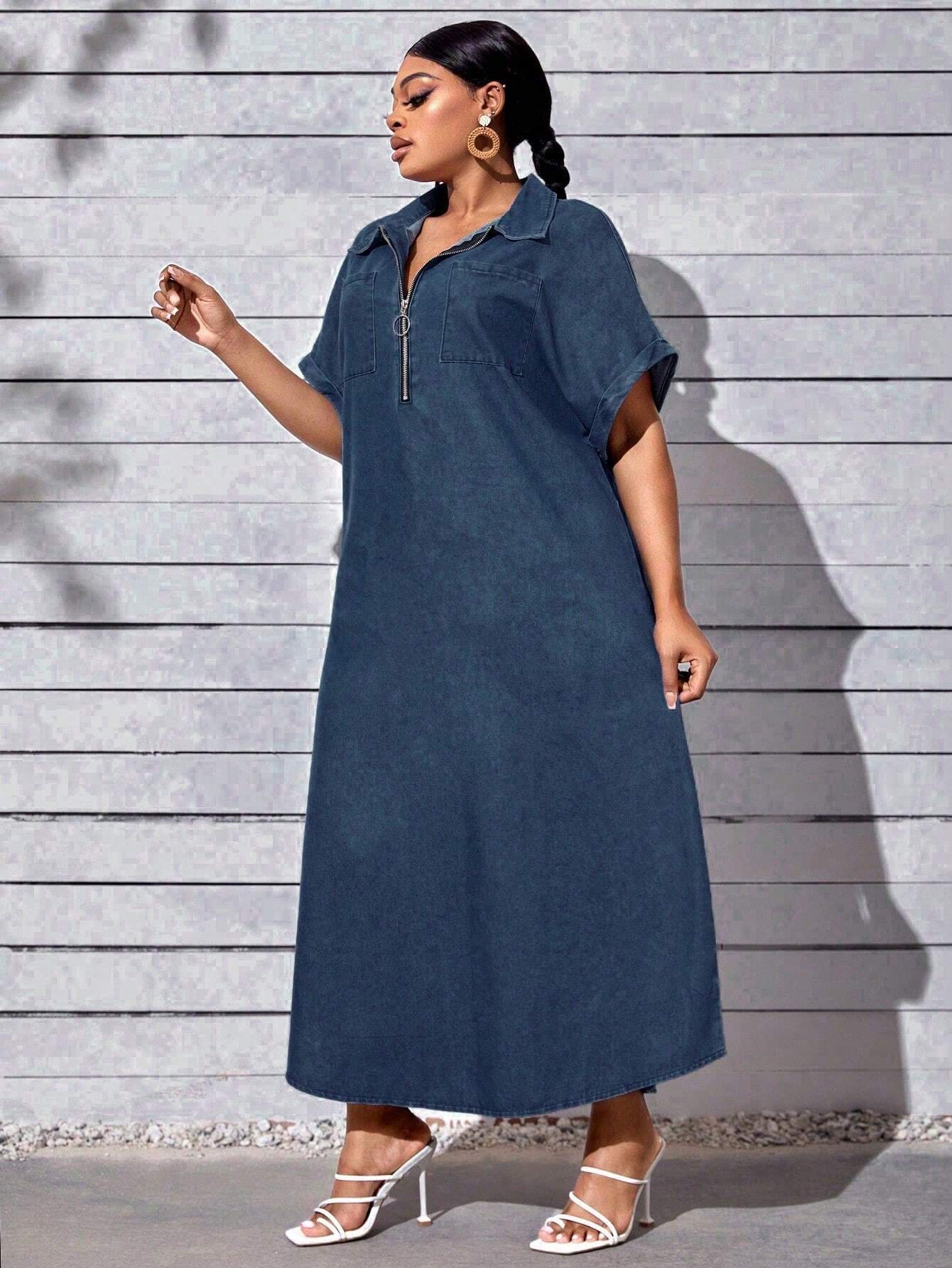 Plus Size Denim Dress