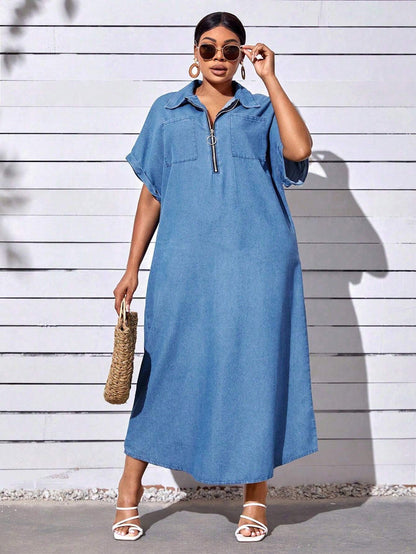 Plus Size Denim Dress