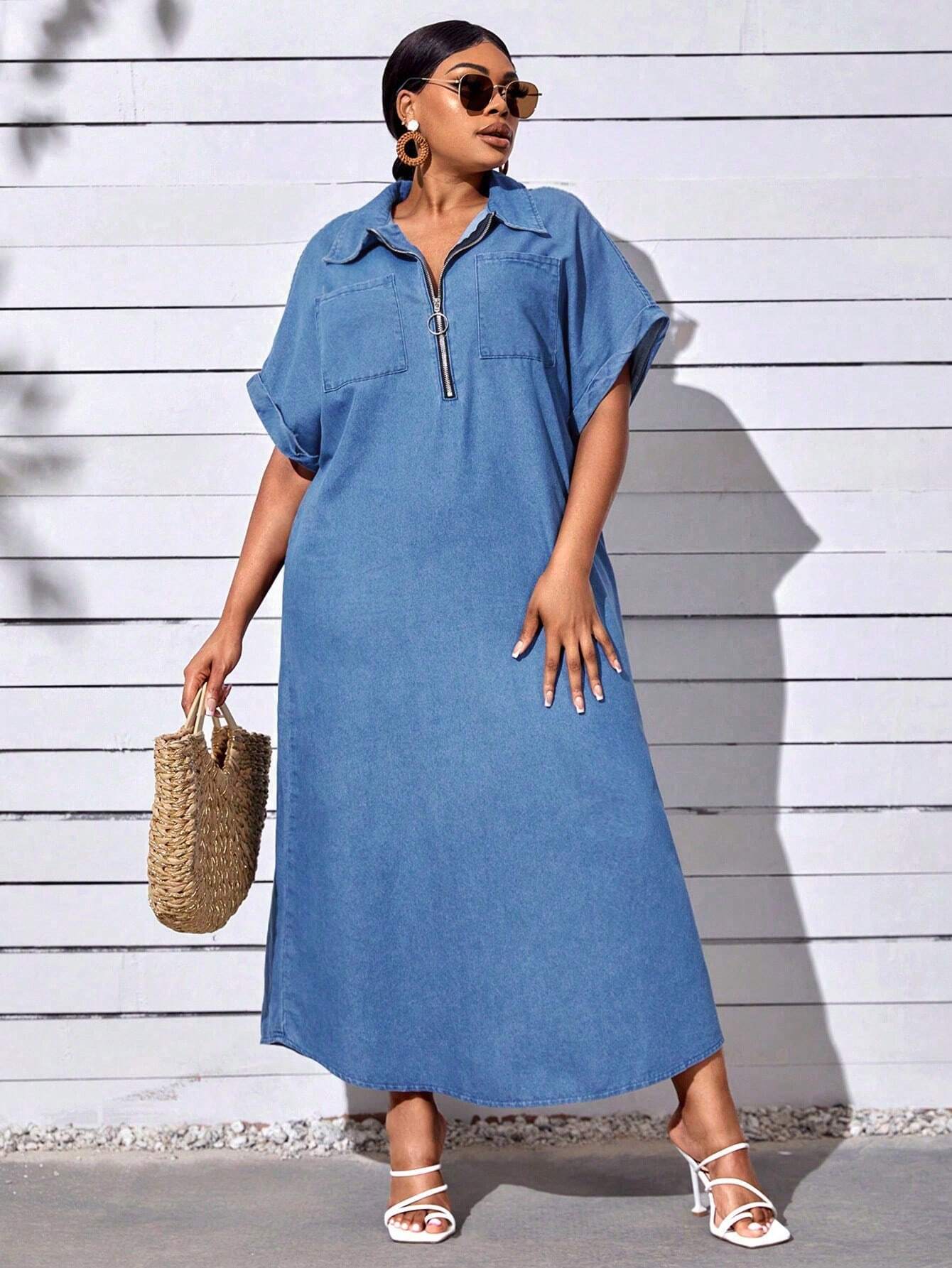 Plus Size Denim Dress
