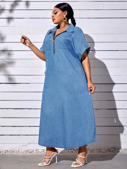 Plus Size Denim Dress