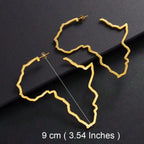Gold Africa-shaped earrings