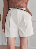 Solid High Waist Shorts