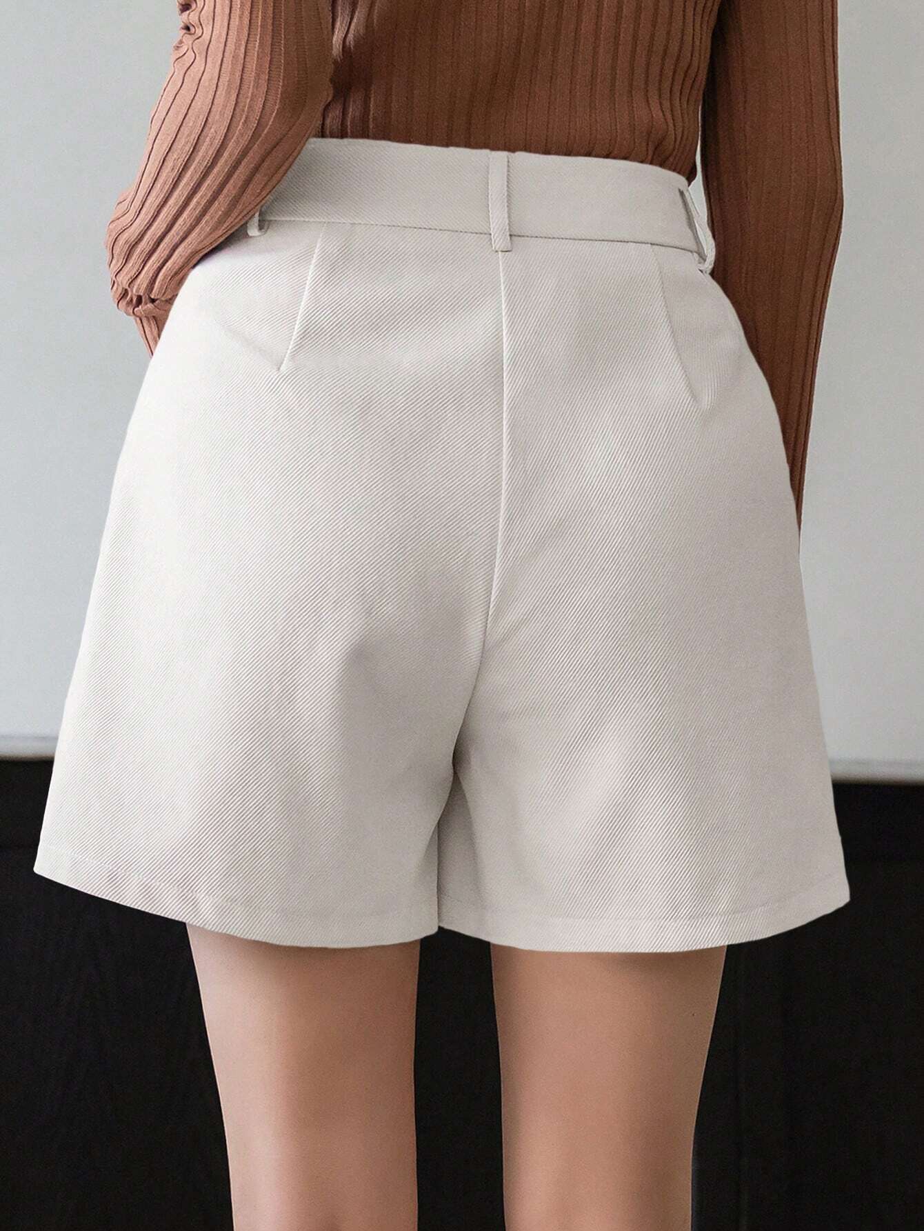 Solid High Waist Shorts