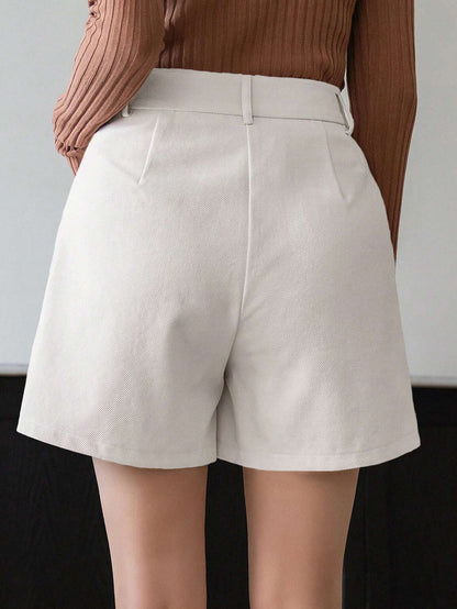 Solid High Waist Shorts