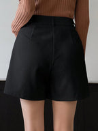 Solid High Waist Short