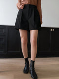 Solid High Waist Short