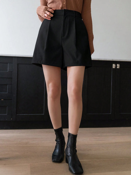 Solid High Waist Short