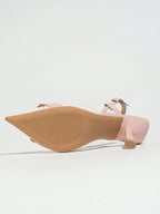 Elegant Embroidered Chain Pointed Toe Slip-On High Heel Sandals