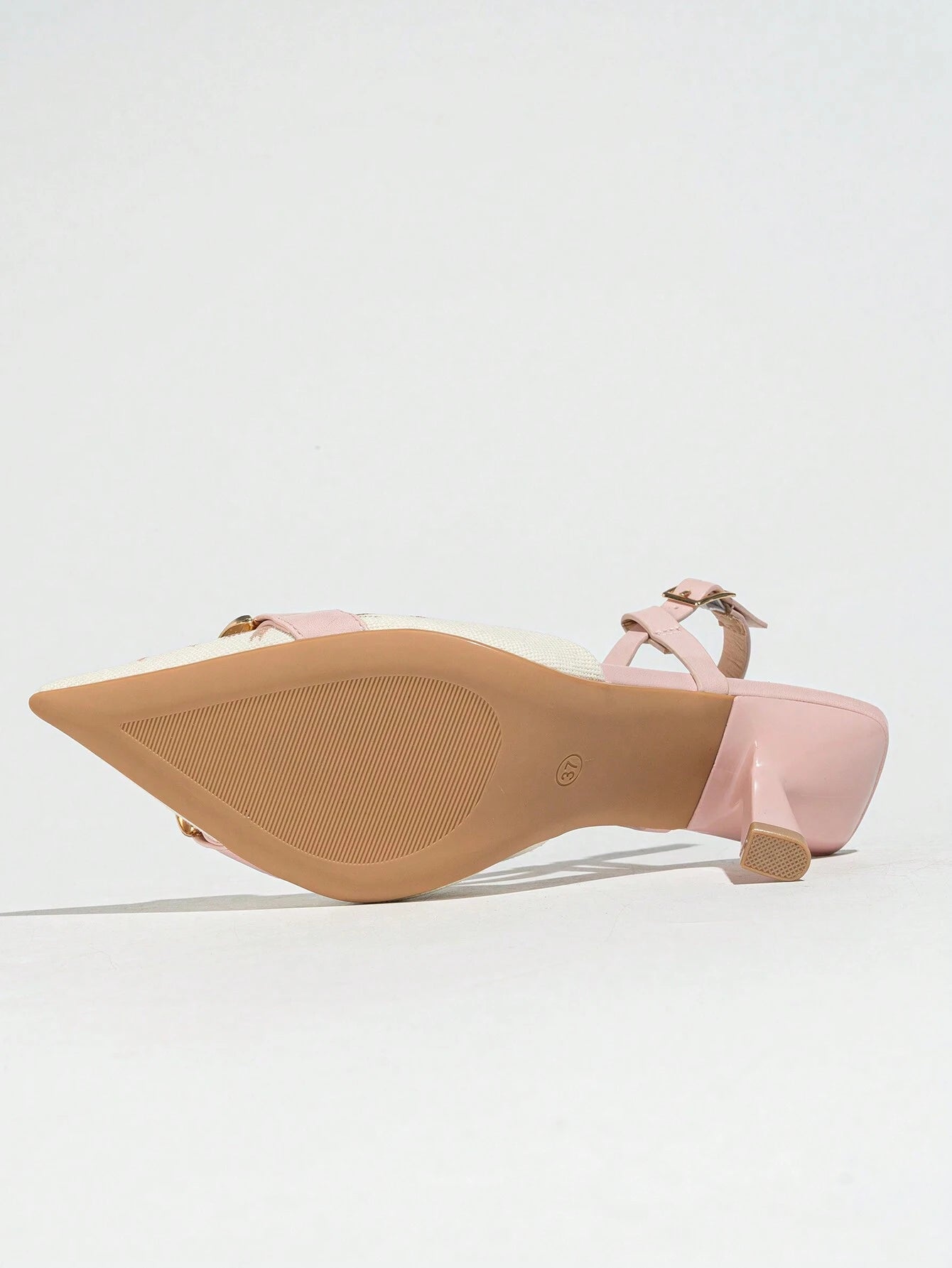 Elegant Embroidered Chain Pointed Toe Slip-On High Heel Sandals