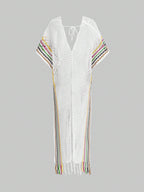 Halter Neck Knit See-Through Maxi Dress