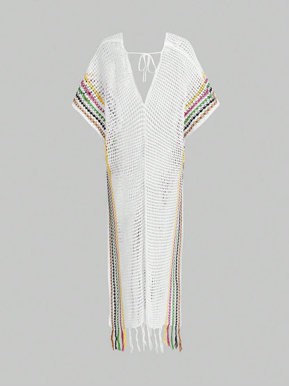 Halter Neck Knit See-Through Maxi Dress