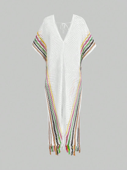 Halter Neck Knit See-Through Maxi Dress