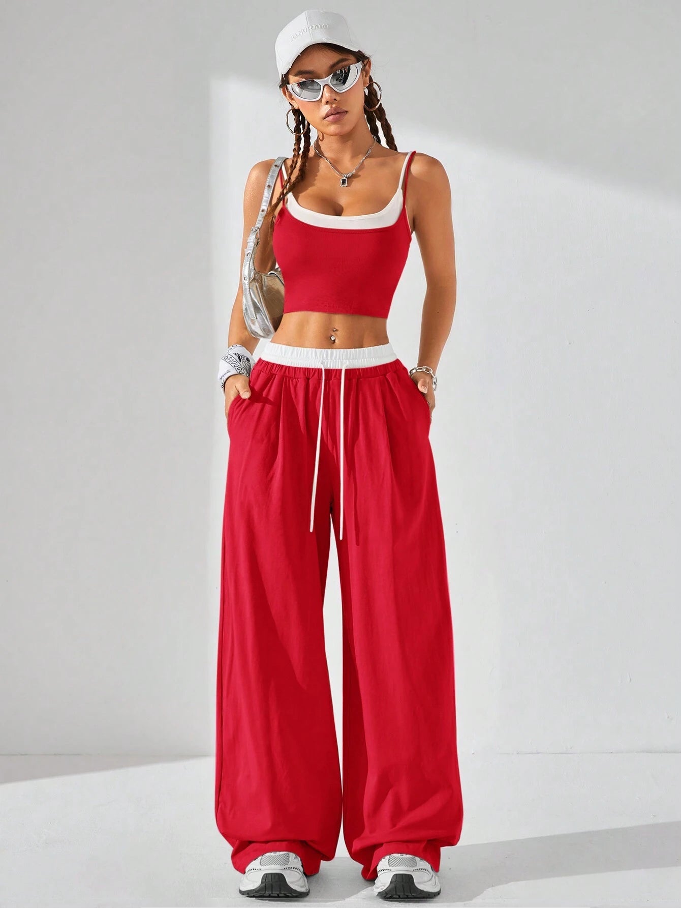 Casual Knit Tank Tops & Sweatpants Sets