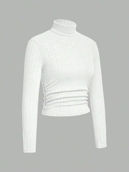 Knit Textured Ribbed  Turtlenecks