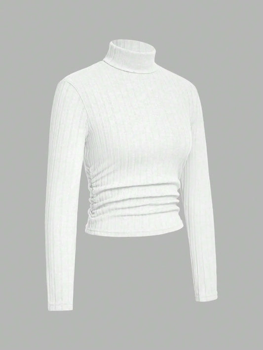 Knit Textured Ribbed  Turtlenecks