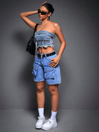 Denim Pocket Shorts