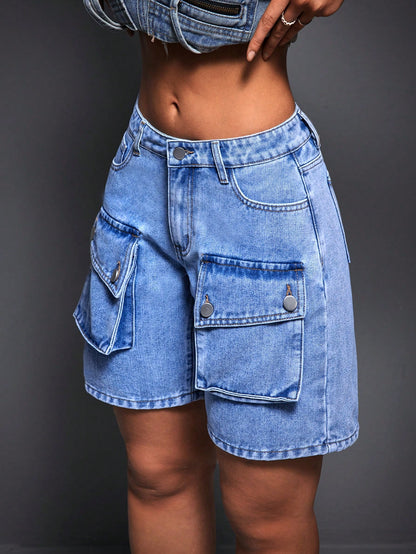 Denim Pocket Shorts