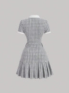 Vintage Plaid Patchwork Dress