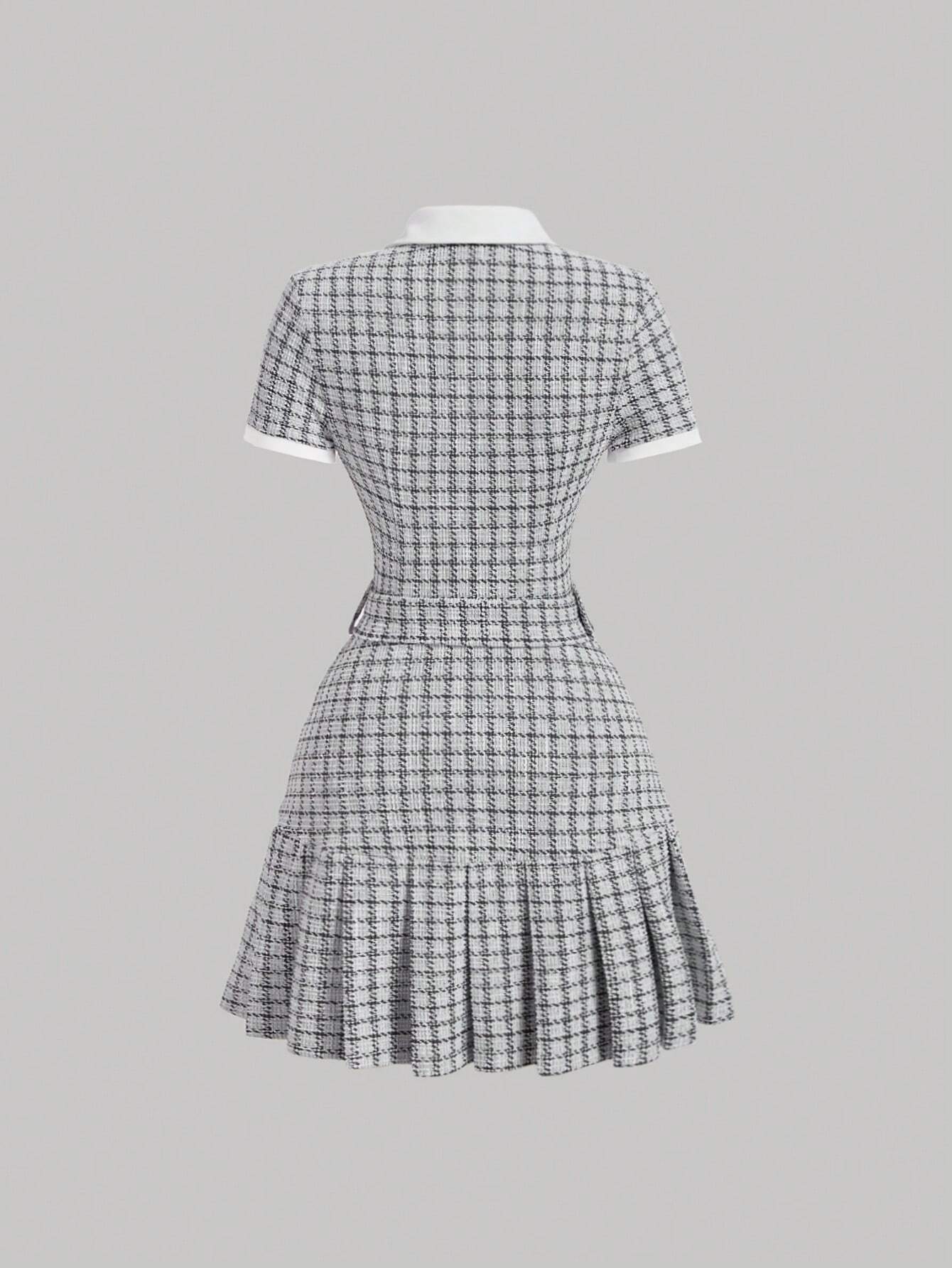 Vintage Plaid Patchwork Dress