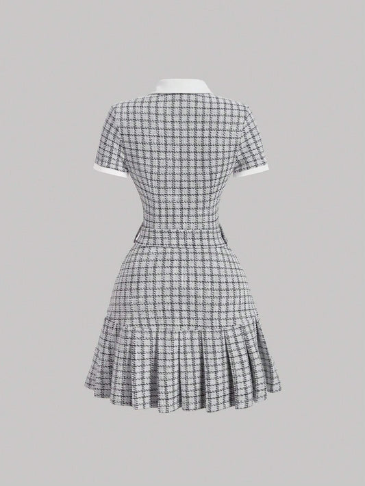 Vintage Plaid Patchwork Dress