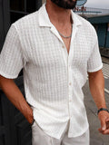 Simple Solid Short-Sleeve Button-Up Shirt