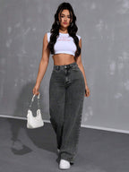 Loose Fit Casual Denim Pants