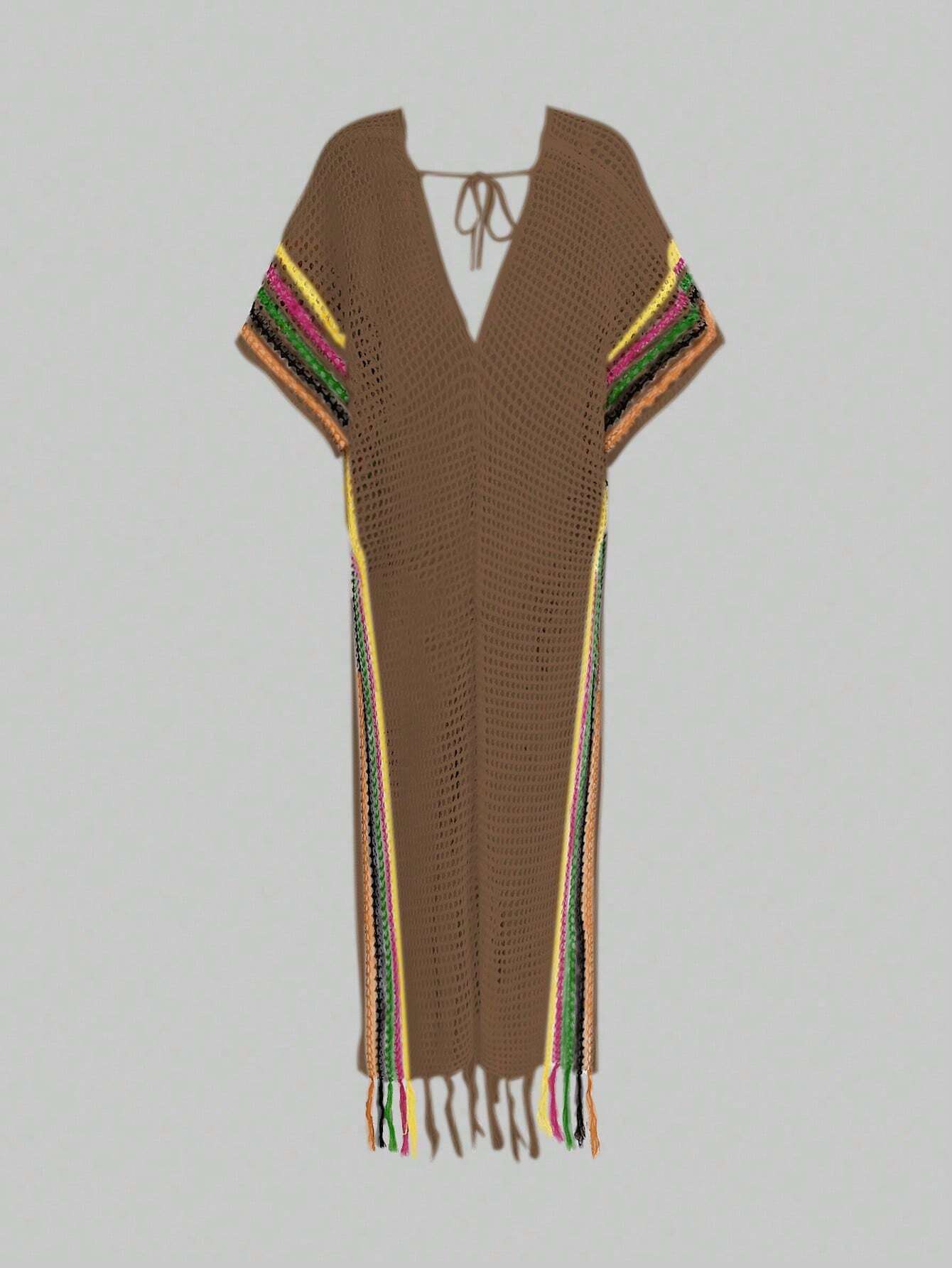 Halter Neck Knit See-Through Maxi Dress