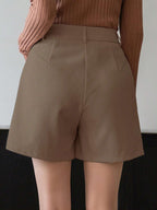 Solid High Waist  Short