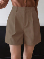 Solid High Waist  Short