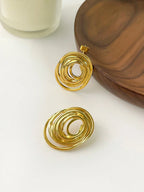 Oval Line Cut Designer Earrings