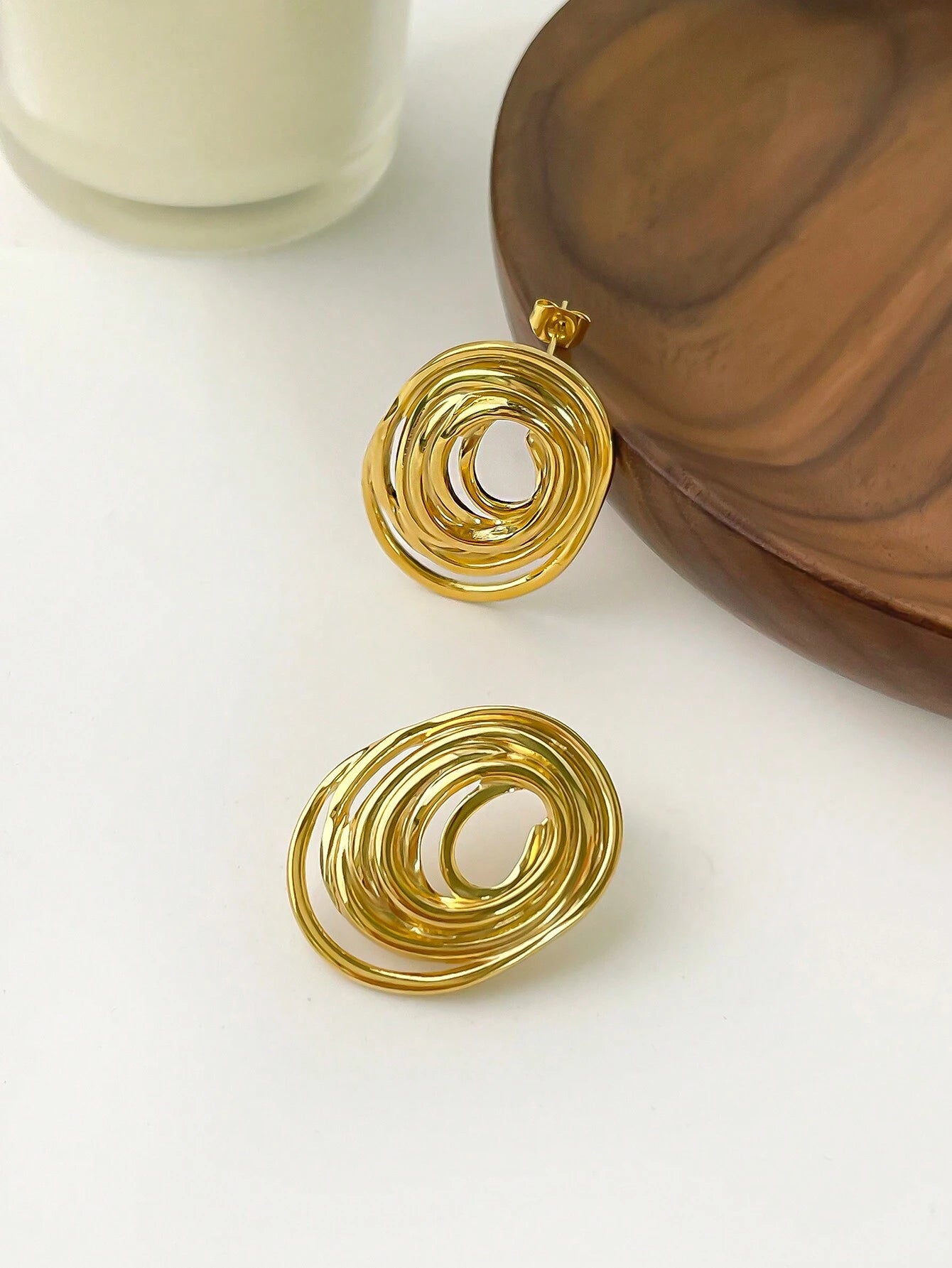 Oval Line Cut Designer Earrings