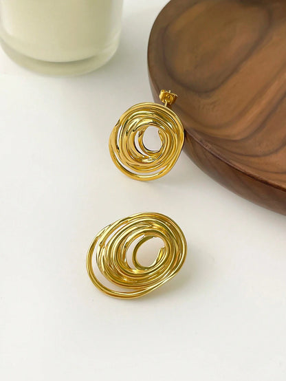 Oval Line Cut Designer Earrings