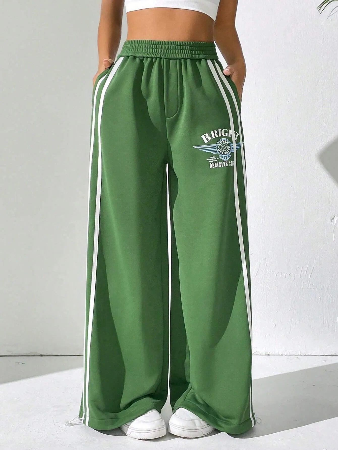 BRIGHT Striped Wide Leg Pants