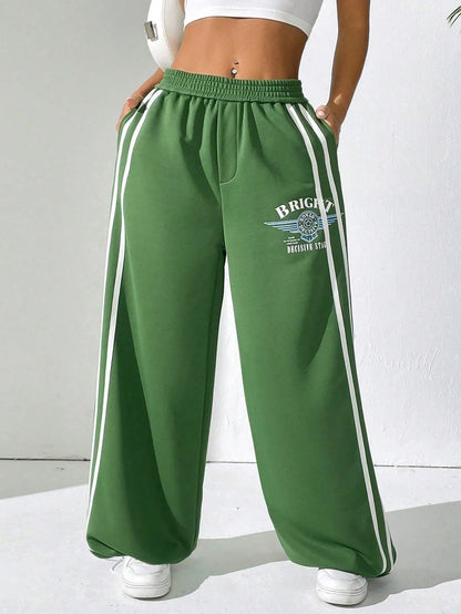 BRIGHT Striped Wide Leg Pants