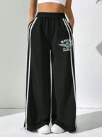 BRIGHT Striped Wide Leg  Pants