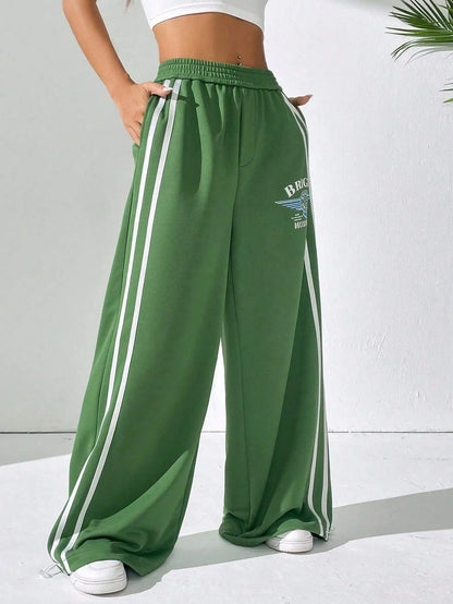 BRIGHT Striped Wide Leg Pants